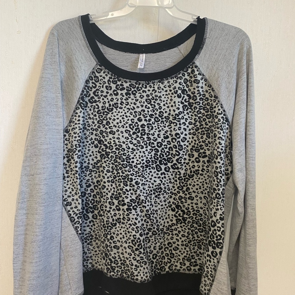 George Gray and Black Raglan Sweatshirt Relaxed Fit